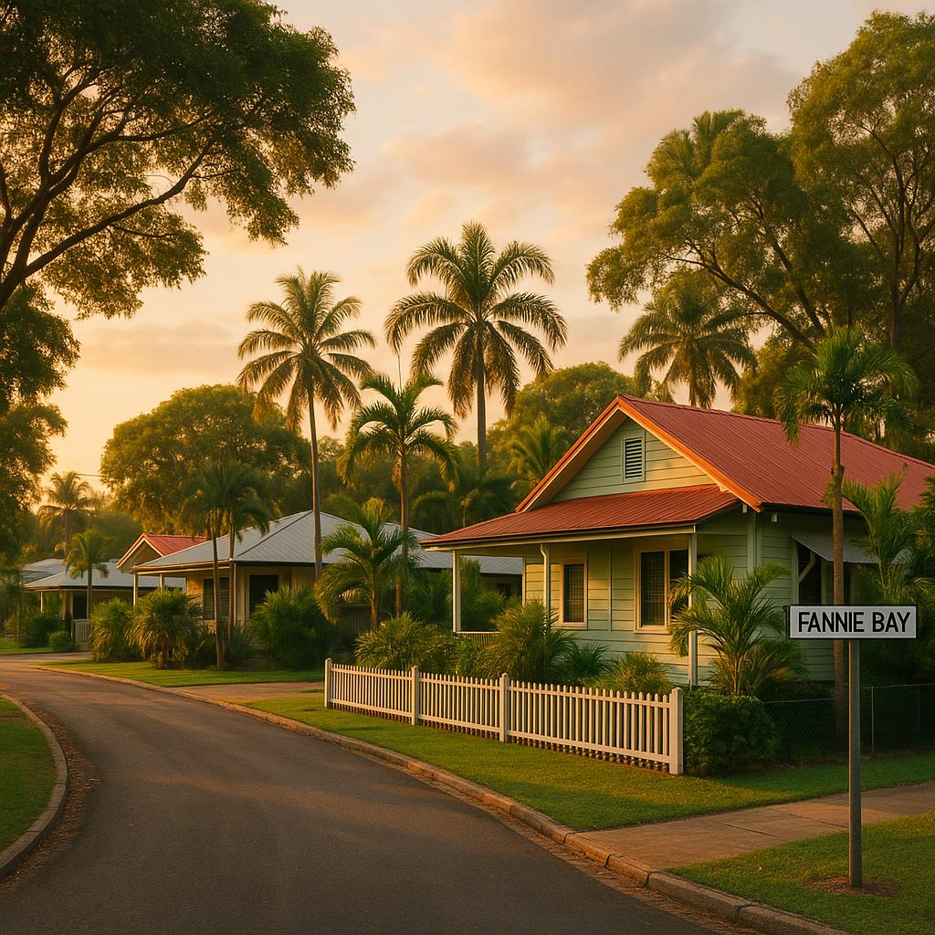 Fannie Bay tropical suburban street with established homes and greenery