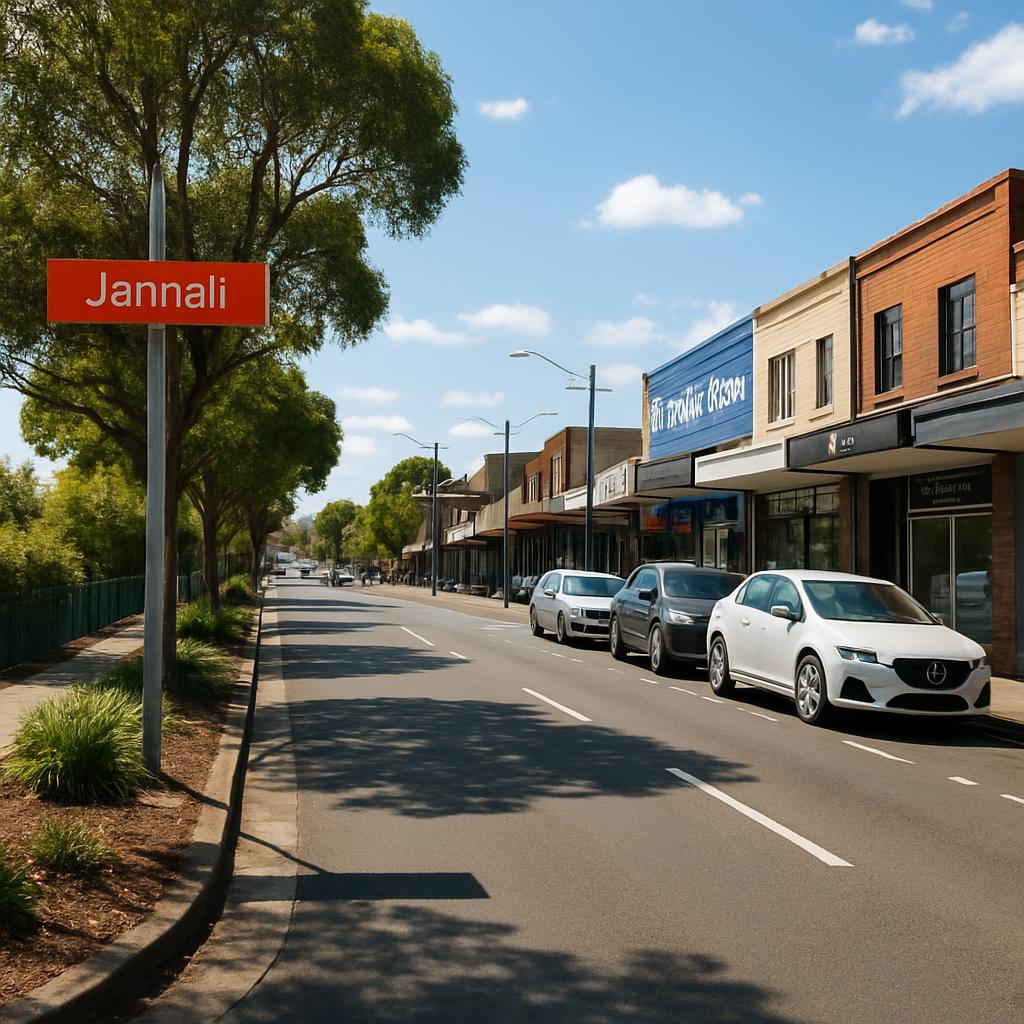 Jannali NSW streetscape near train station and leafy homes