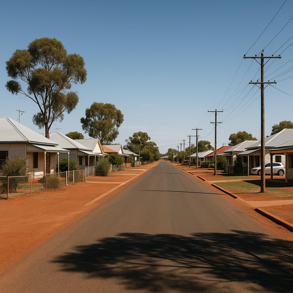 Kalgoorlie WA residential streetscape with single-storey homes and Goldfields setting