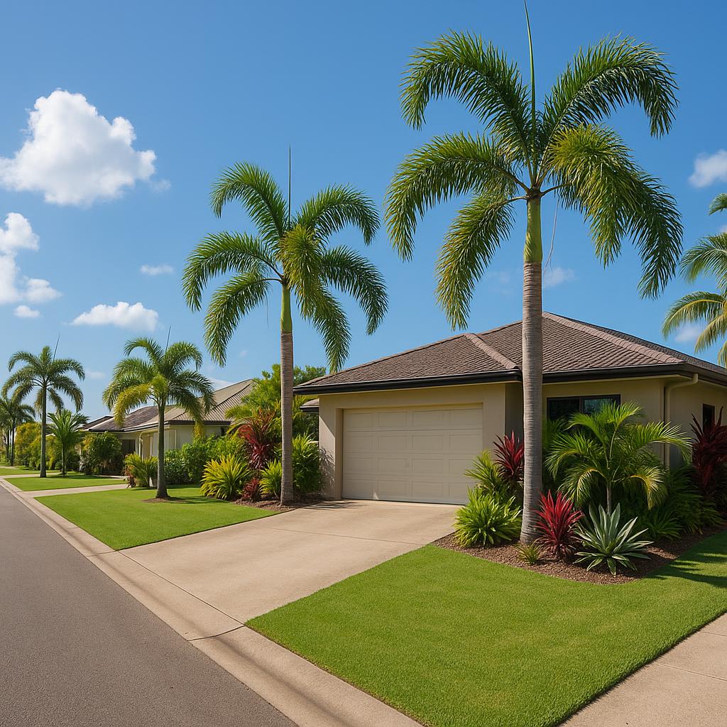 Established Kirwan street with family homes and tropical landscaping