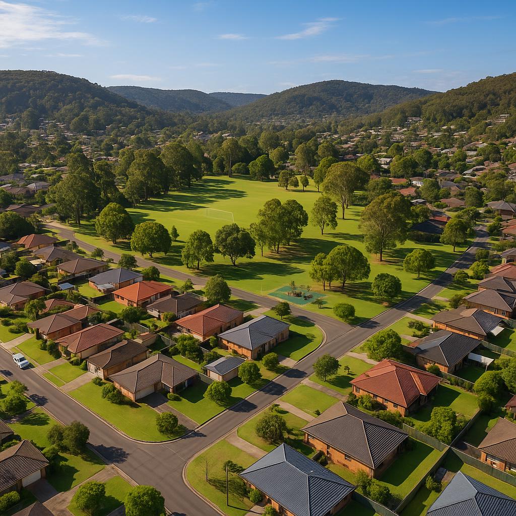 Aerial view of Lisarow with parks and homes