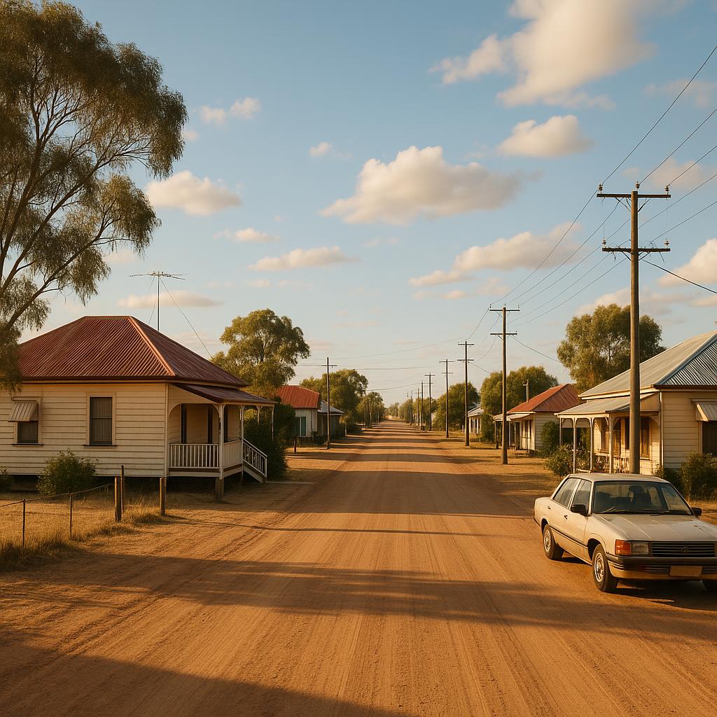 Longreach Queensland regional streetscape with low-rise homes and wide streets
