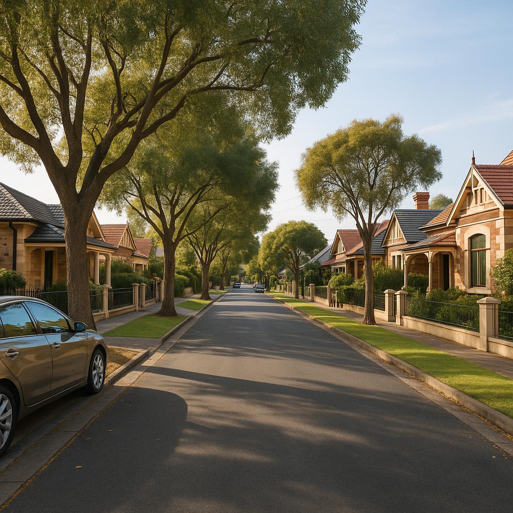 Established Malvern SA residential street with character homes and mature trees