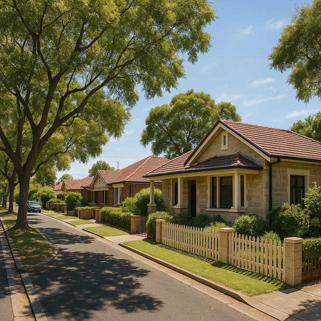 Marleston SA suburban streetscape with established homes