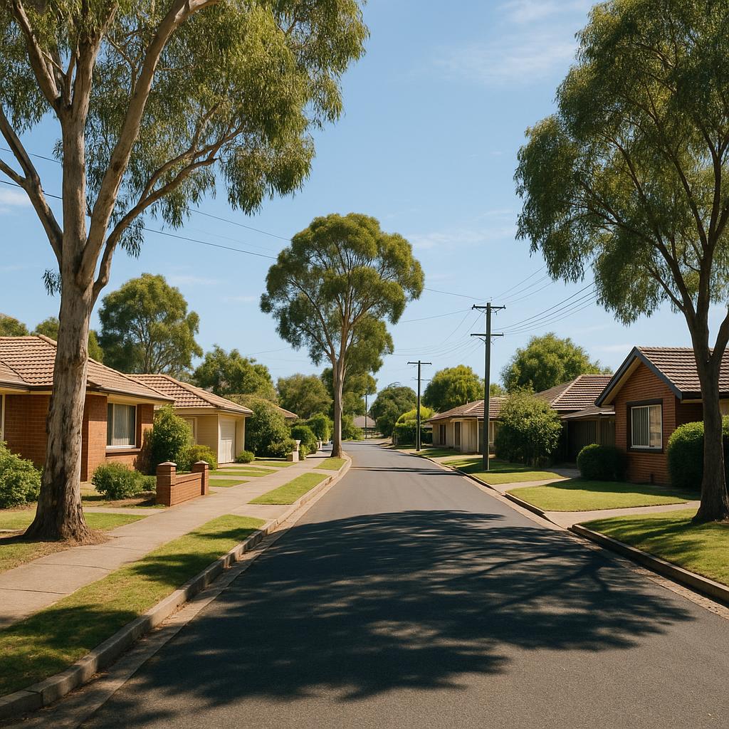 Established suburban street scene in Modbury, South Australia