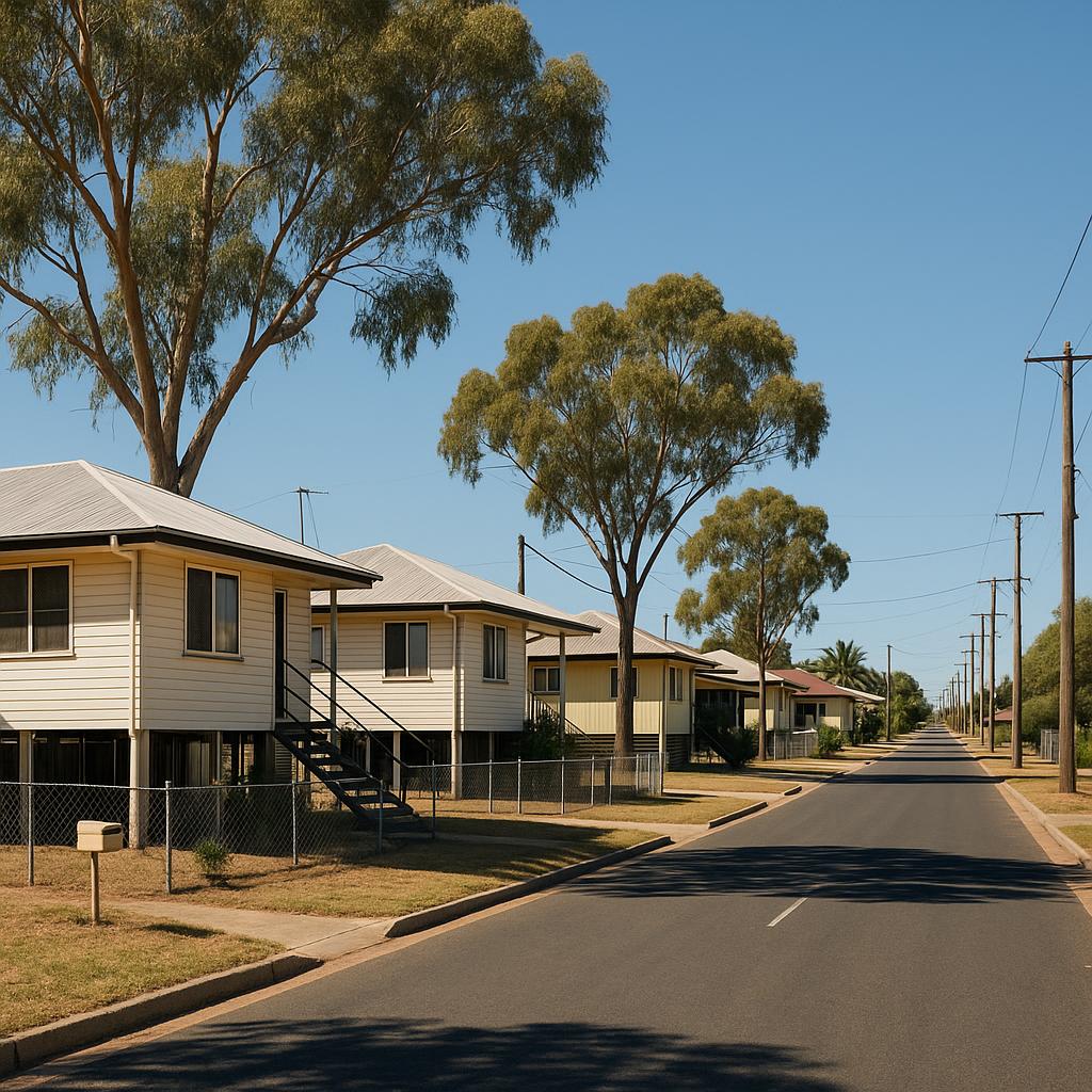 Moranbah QLD residential streetscape in a regional mining town
