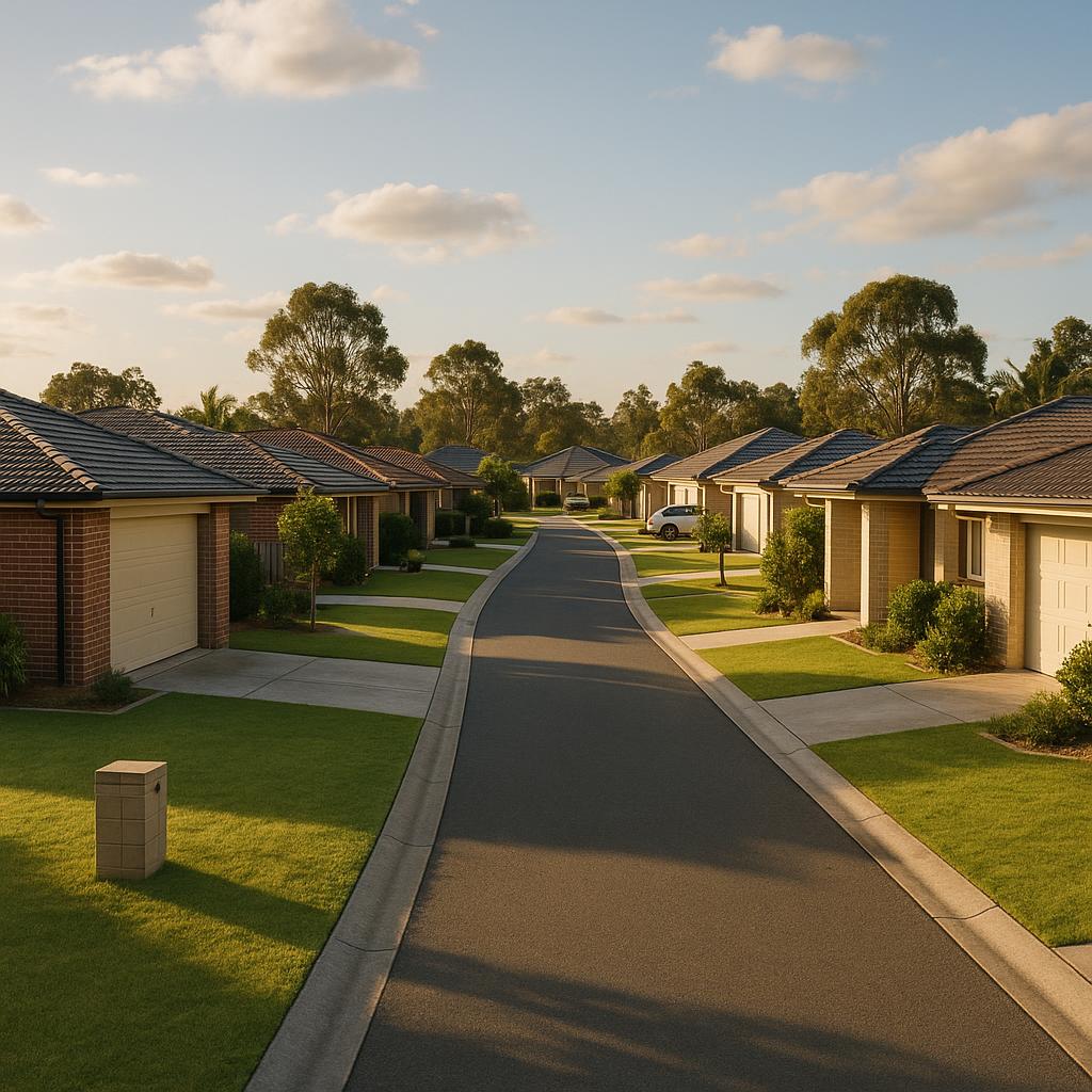 Morayfield suburban street with detached homes and neat lawns