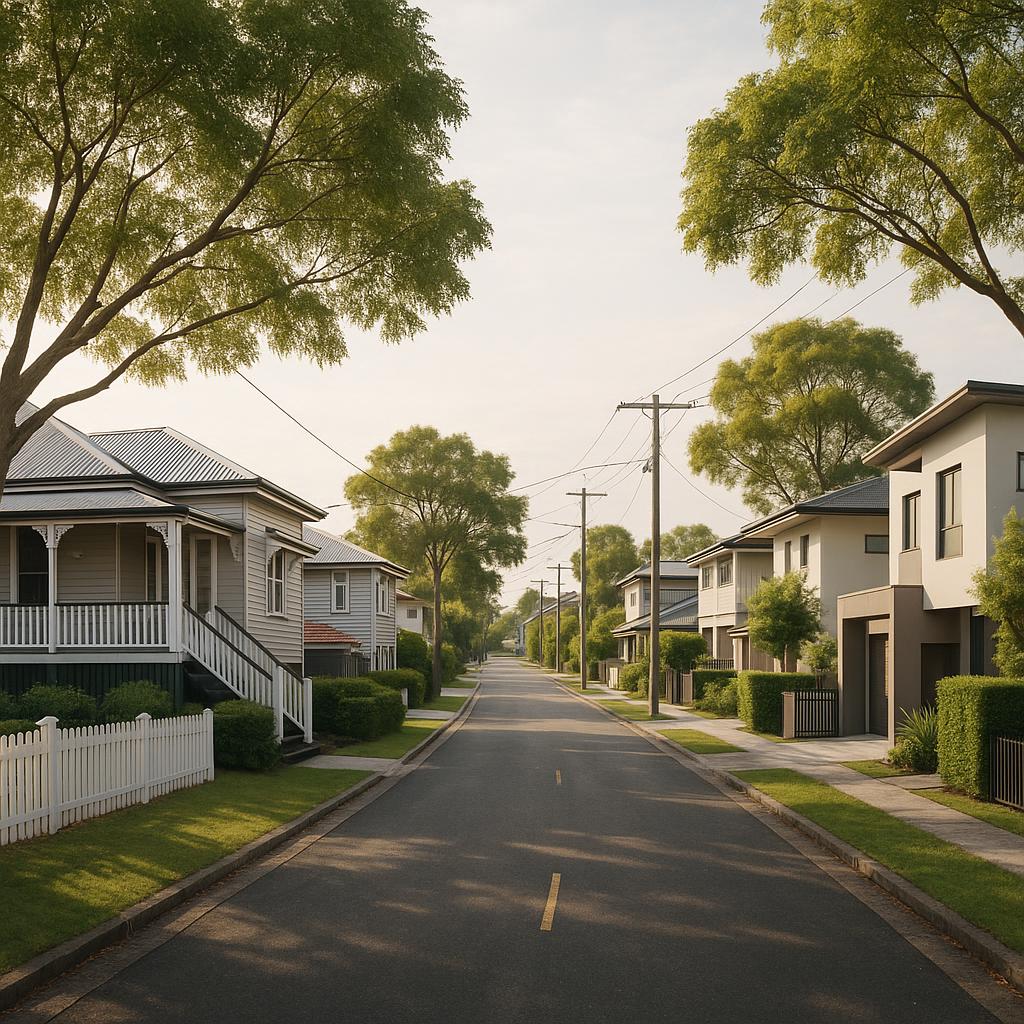 Leafy Morningside street with renovated homes and townhouses