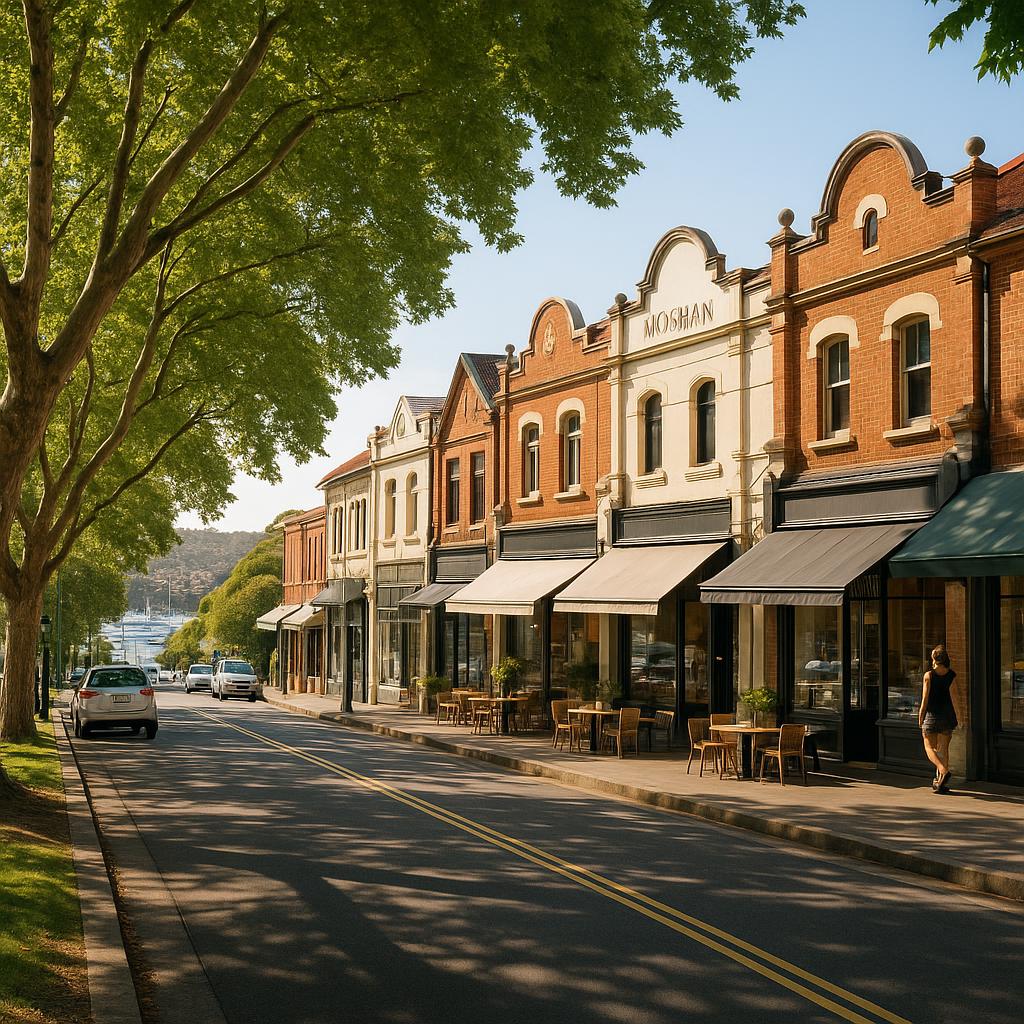 Mosman-style leafy village streetscape in Sydney's Lower North Shore