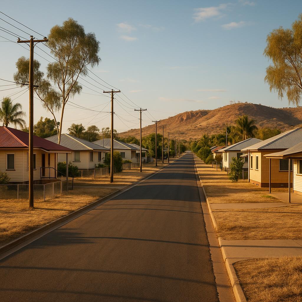 Mount Isa regional streetscape with practical suburban houses