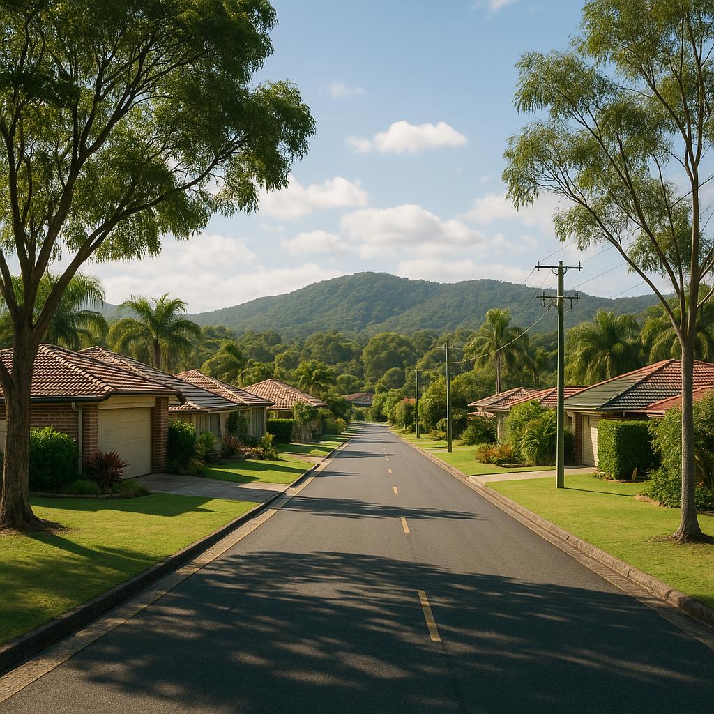 Mudgeeraba family homes on a leafy suburban street