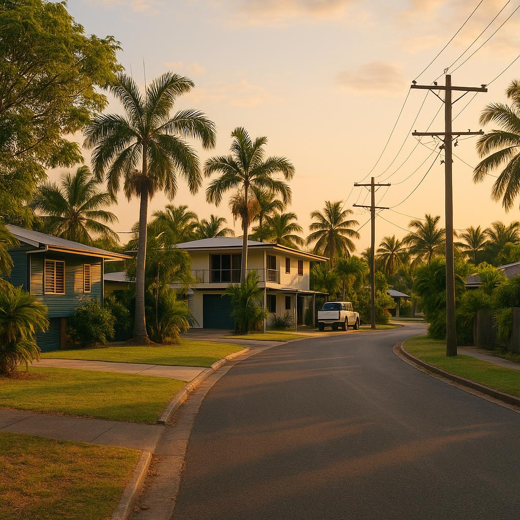 Nightcliff coastal suburban streetscape with established homes and tropical greenery