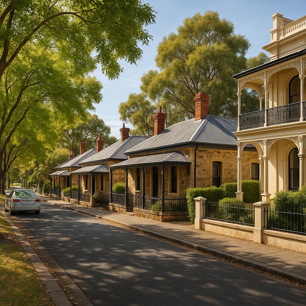 North Adelaide character homes and leafy streets near parklands