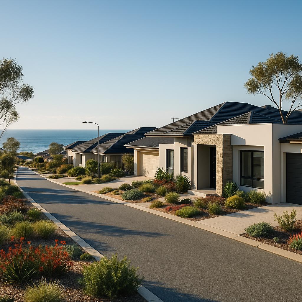 Ocean Reef WA coastal suburb streetscape with family homes
