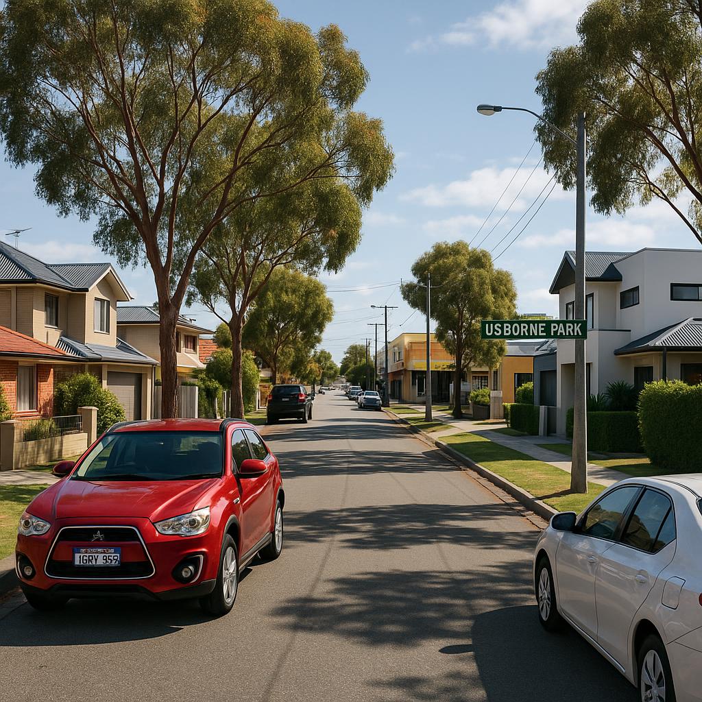 Osborne Park WA residential streetscape with mixed housing and practical inner-northern character