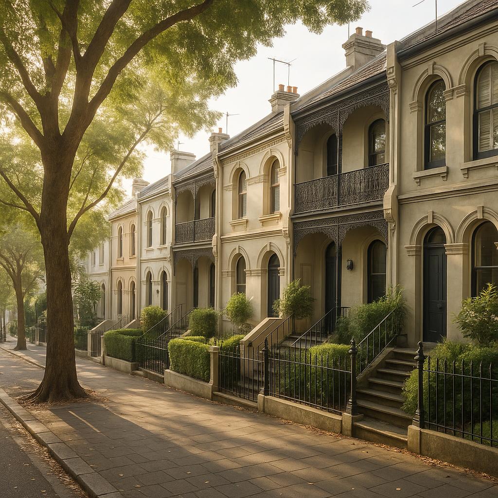 Paddington terrace streetscape in Sydney's inner east