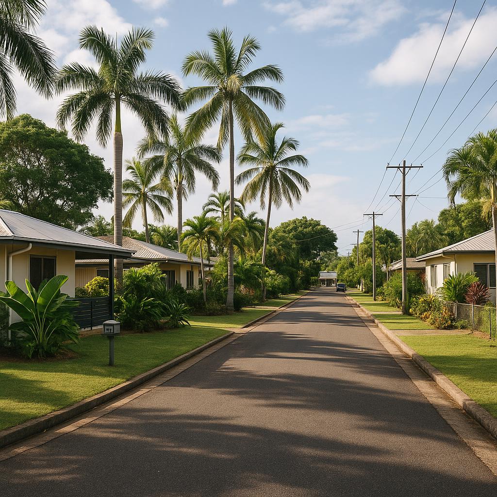 Established Parap NT streetscape with tropical greenery and low-rise homes