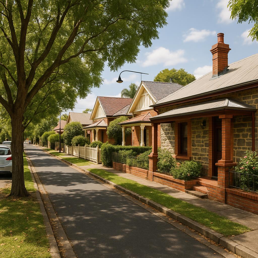 Leafy Parkside street with character homes in inner Adelaide