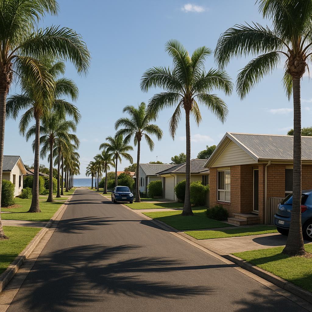 Coastal residential streetscape in Pialba QLD with practical homes