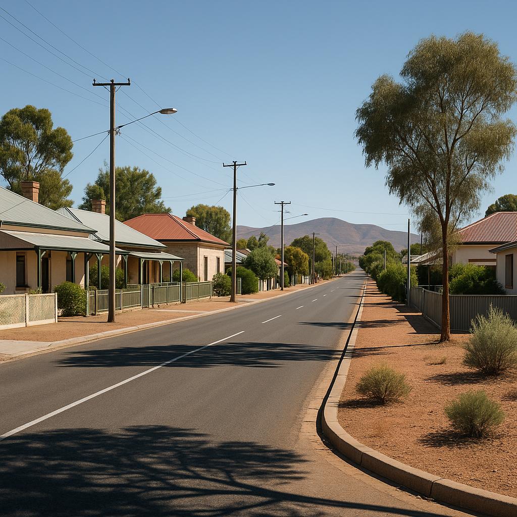 Port Augusta regional residential streetscape with tidy homes