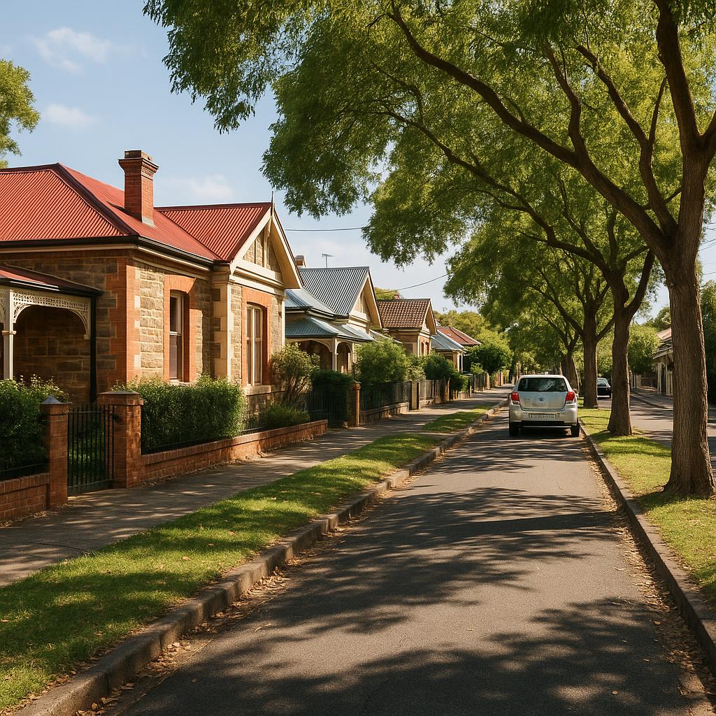 Established inner-northern Adelaide streetscape with character homes and leafy verge