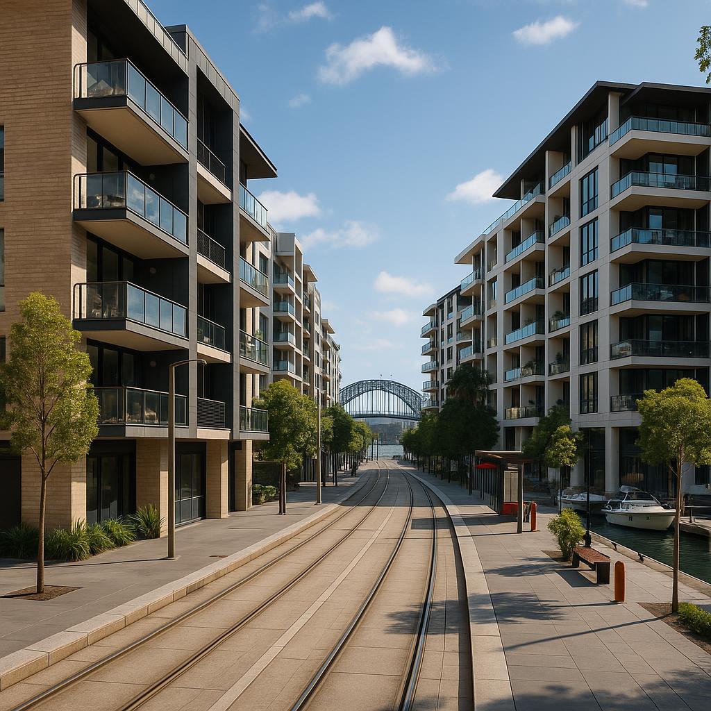 Pyrmont Sydney apartment streetscape near the harbour