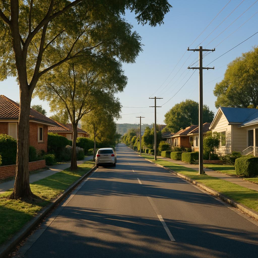 Established Queanbeyan suburban street with homes and trees