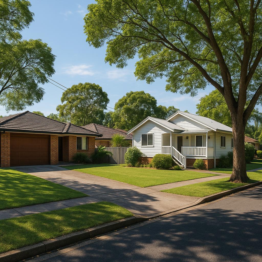 Established Springwood QLD suburban street with family homes and mature trees