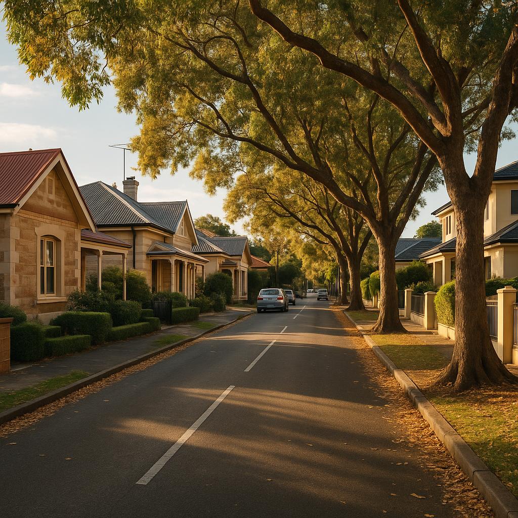 Established inner-east Adelaide streetscape with character homes and leafy trees