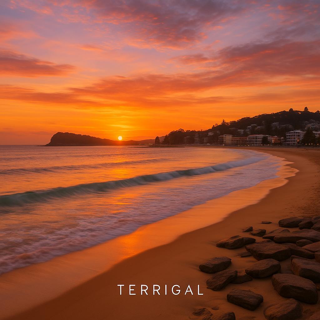 Sunset view of Terrigal beach