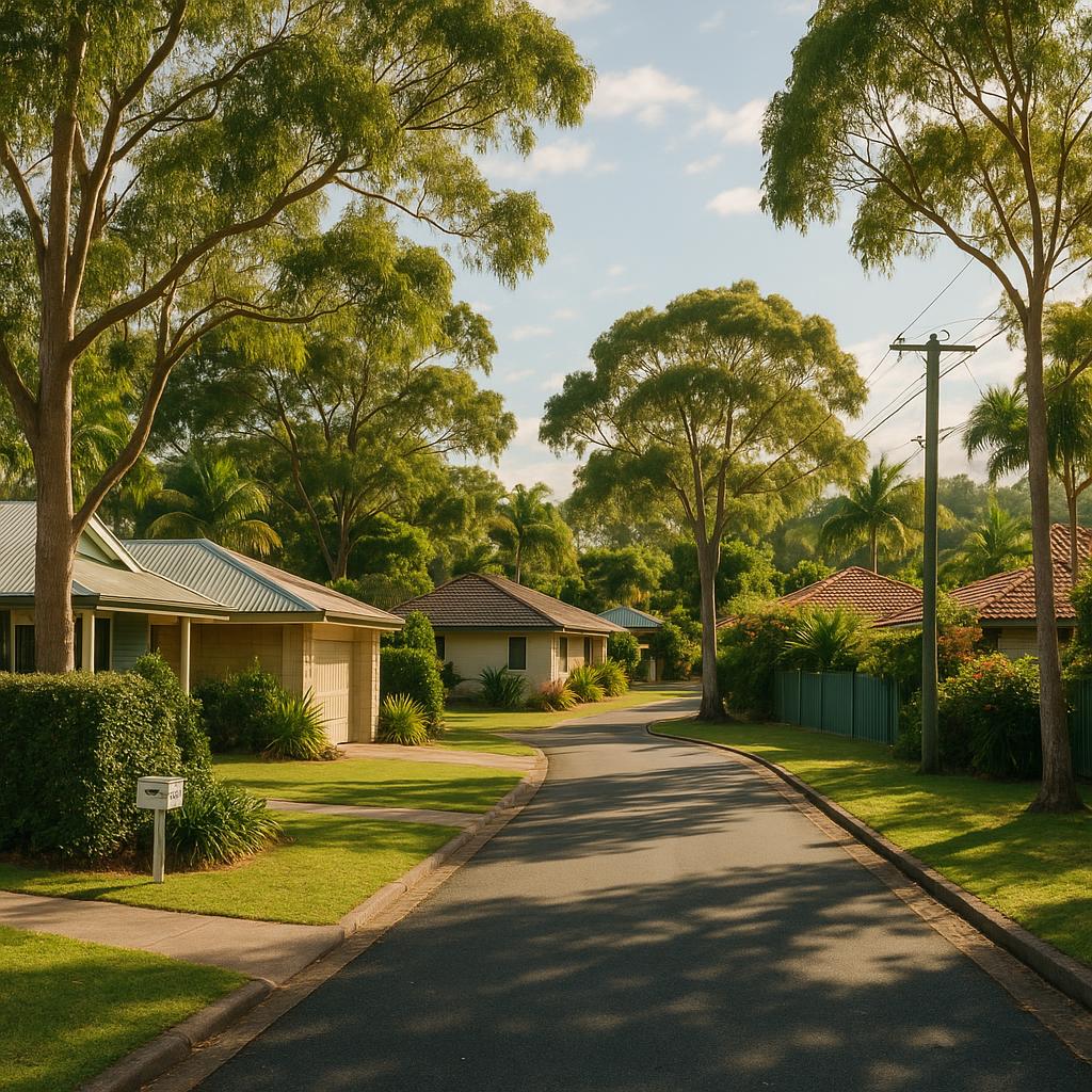 Established Tewantin street with leafy homes and relaxed suburban feel