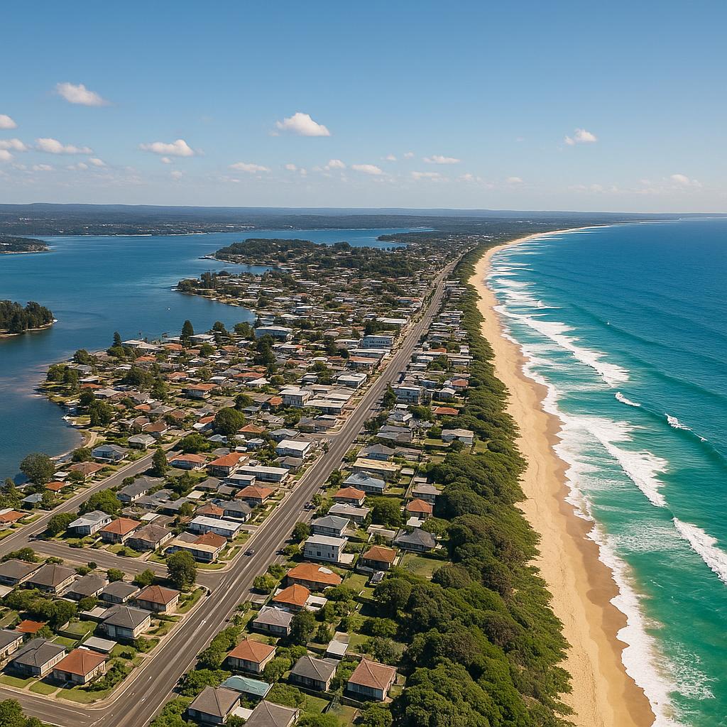 Coastal view of Toukley showcasing the beach