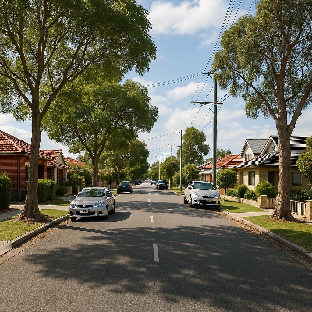 Established Tuart Hill-style residential street with mature trees and neat homes