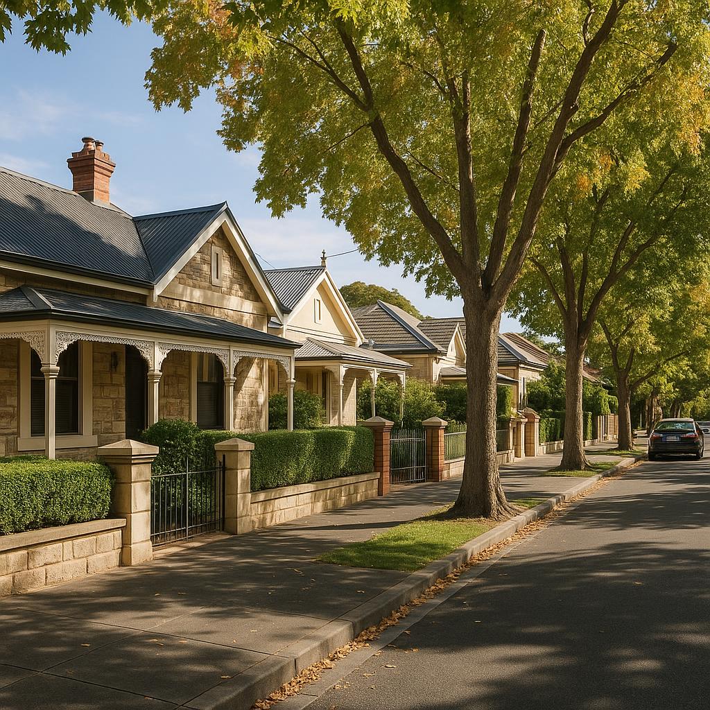 Leafy Unley-style character homes on an established Adelaide street