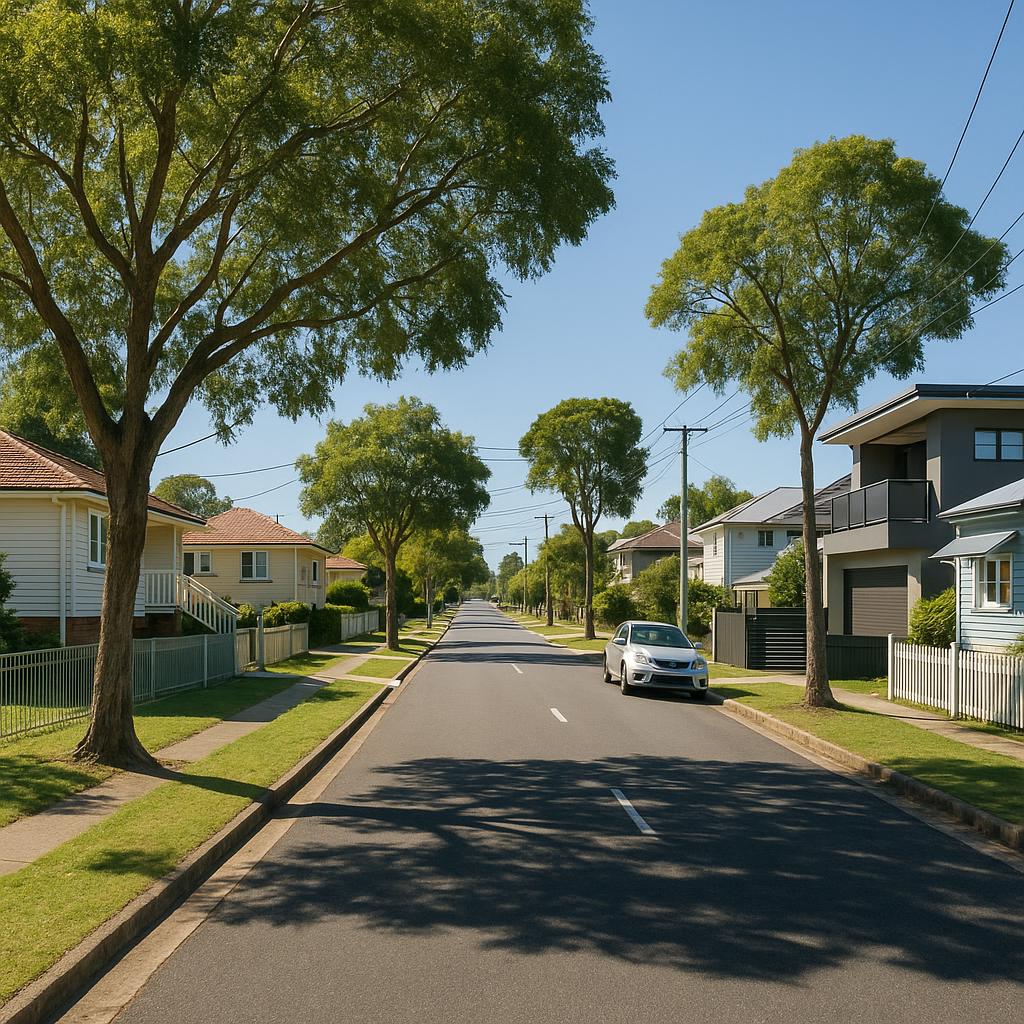 Virginia QLD residential street with mixed housing in inner-north Brisbane