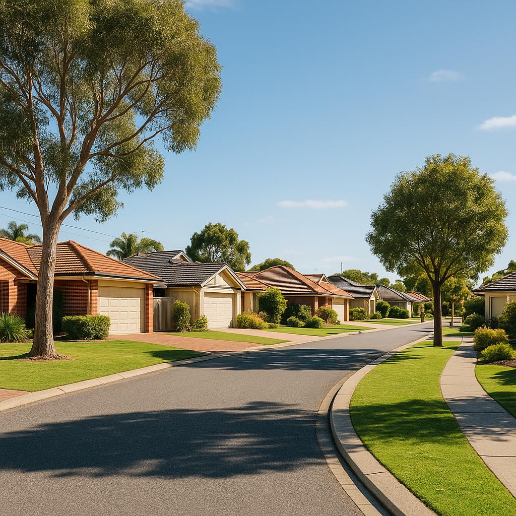 Photorealistic suburban streetscape in northern Perth