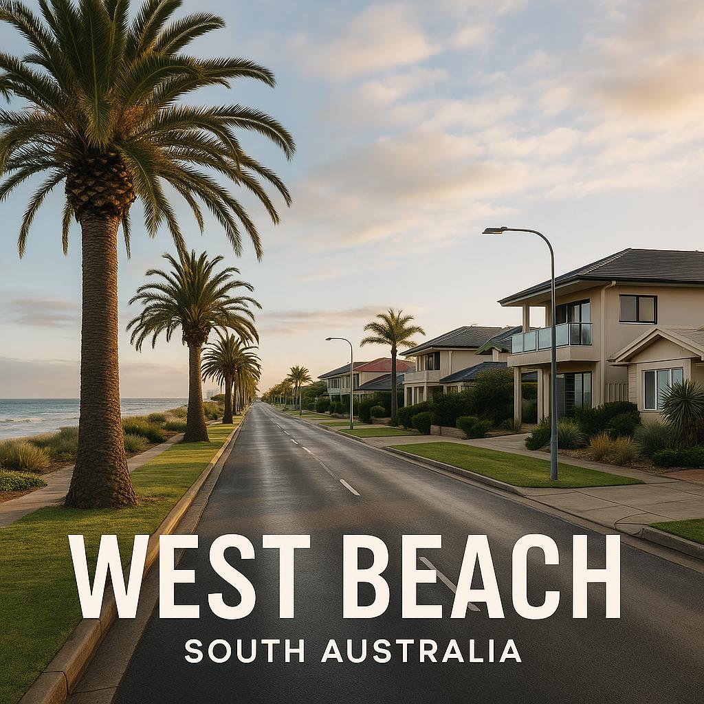 West Beach SA coastal streetscape with established homes