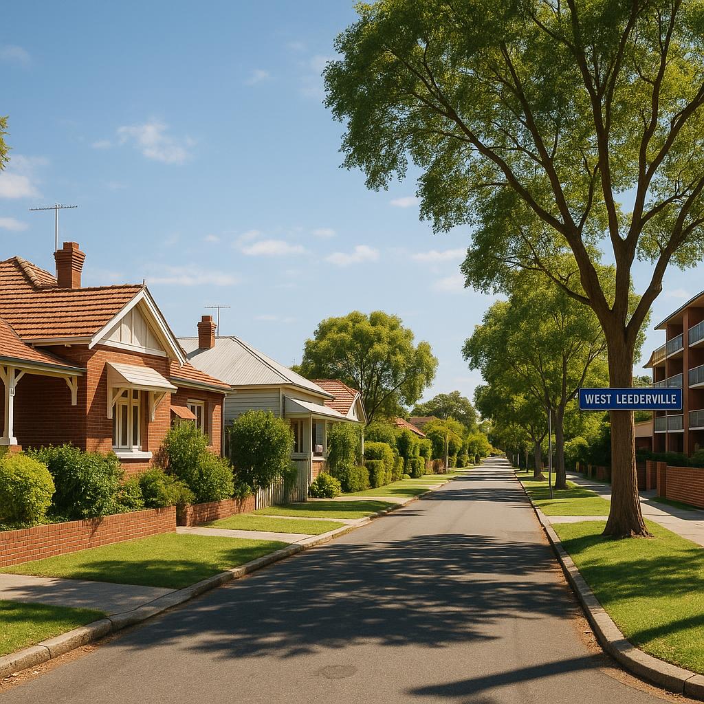 West Leederville streetscape with character homes and low-rise apartments