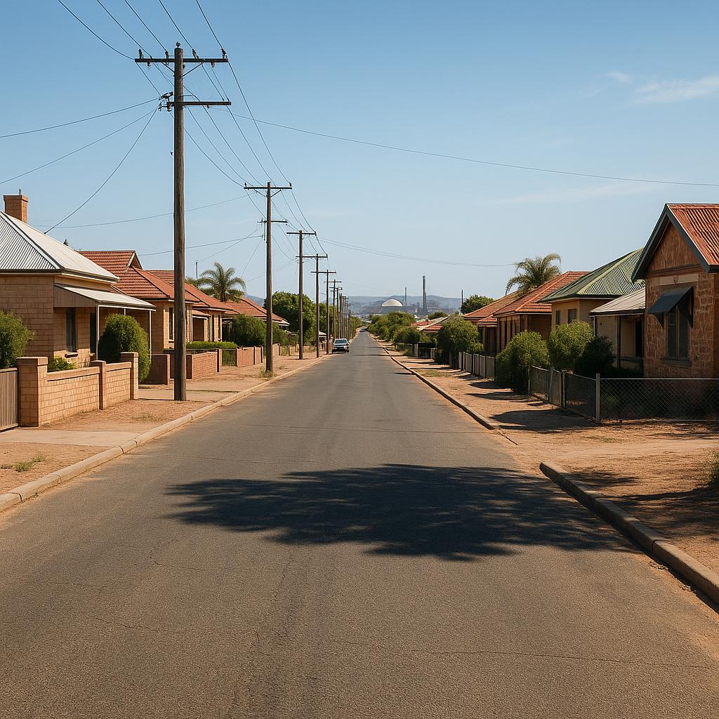 Whyalla streetscape with established homes in a regional SA setting