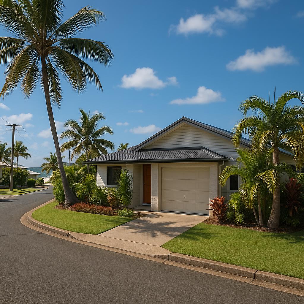 Yeppoon coastal suburban home with tropical landscaping