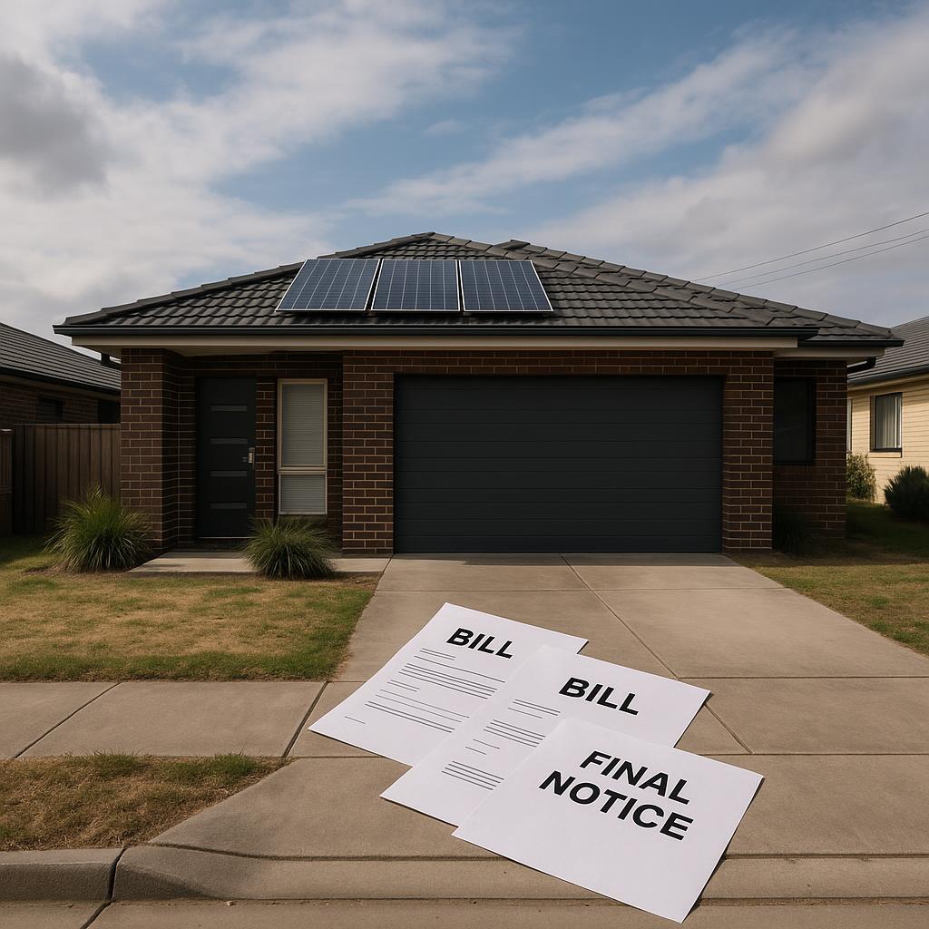 Power bills, mortgages and housing stress collide — Australian property news illustration