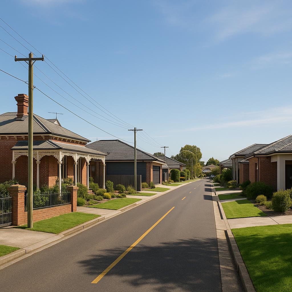 Ballarat streetscape showing heritage and newer homes