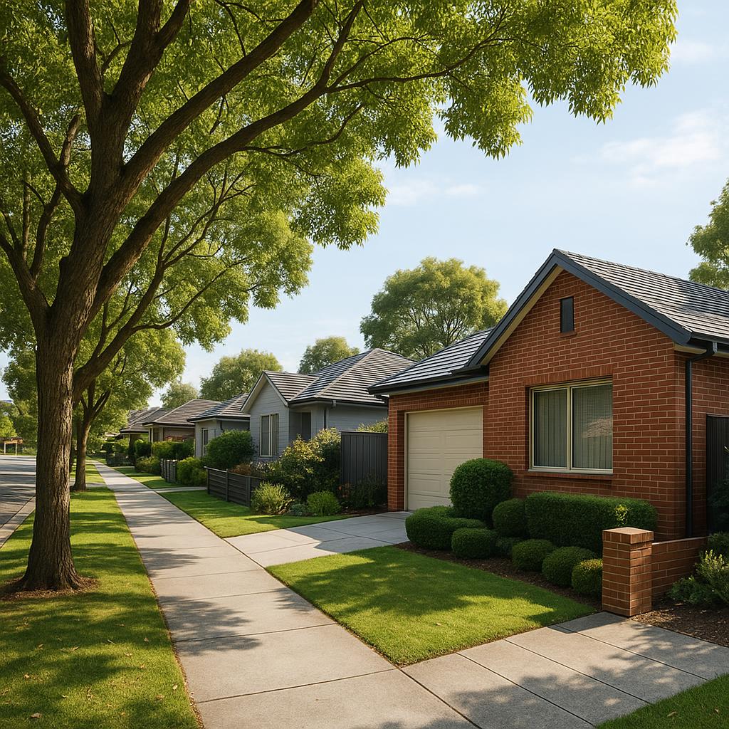 Berwick VIC suburban streetscape with family homes and leafy established trees