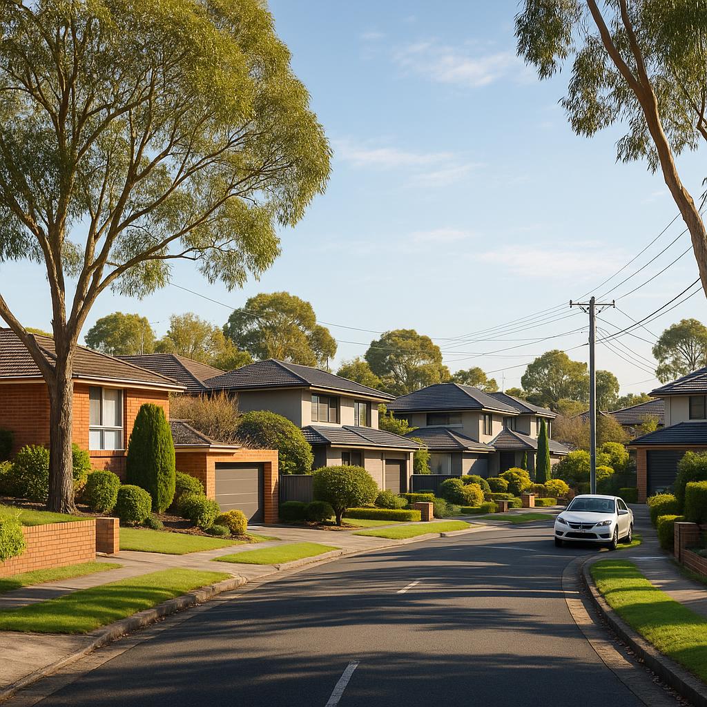 Established Doncaster VIC street with family homes and leafy trees