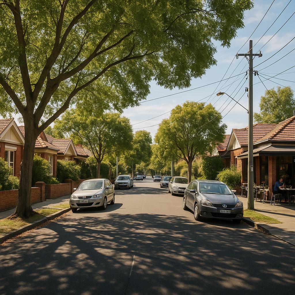 Leafy Fairfield VIC streetscape with established homes