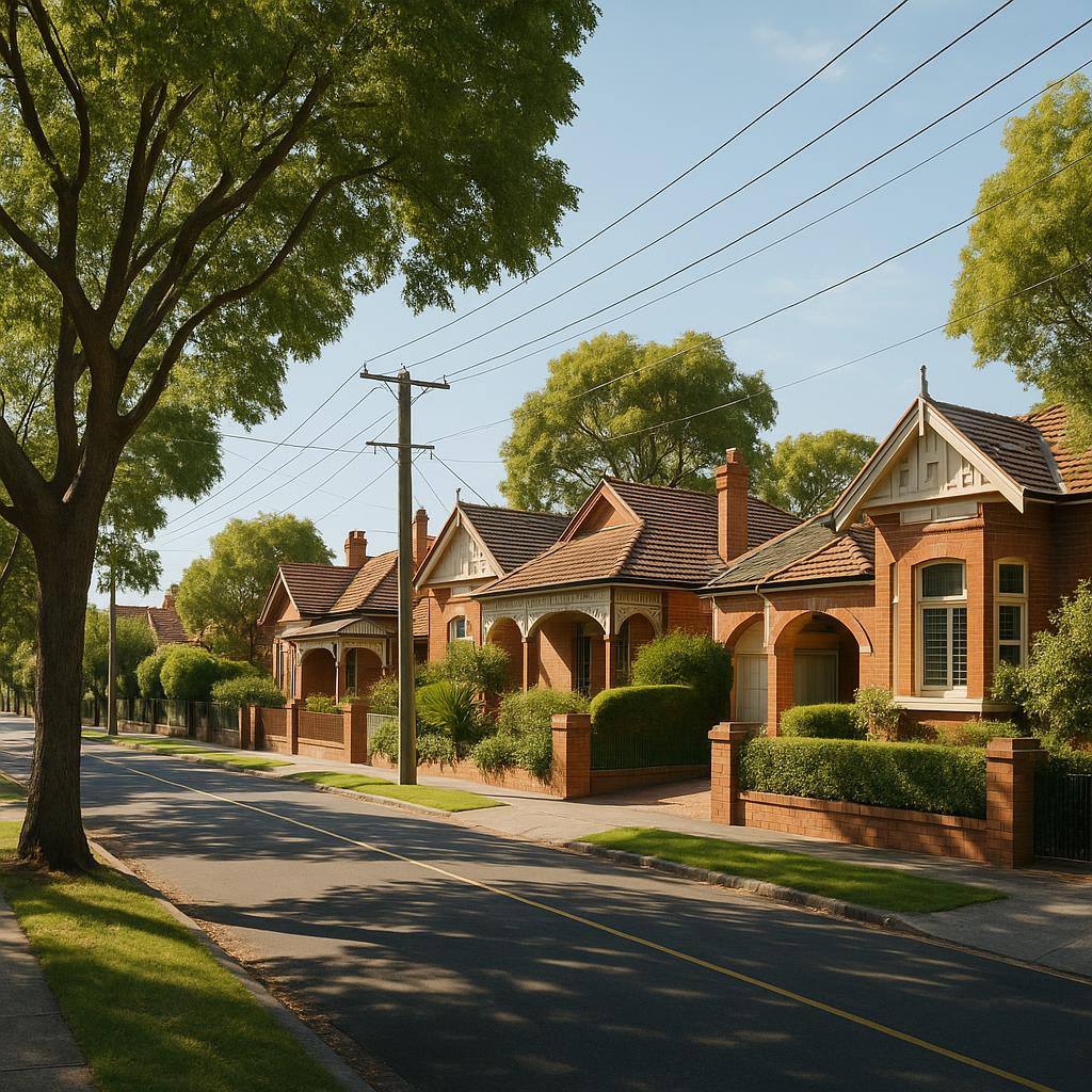 Leafy Melbourne inner-suburban street with period homes