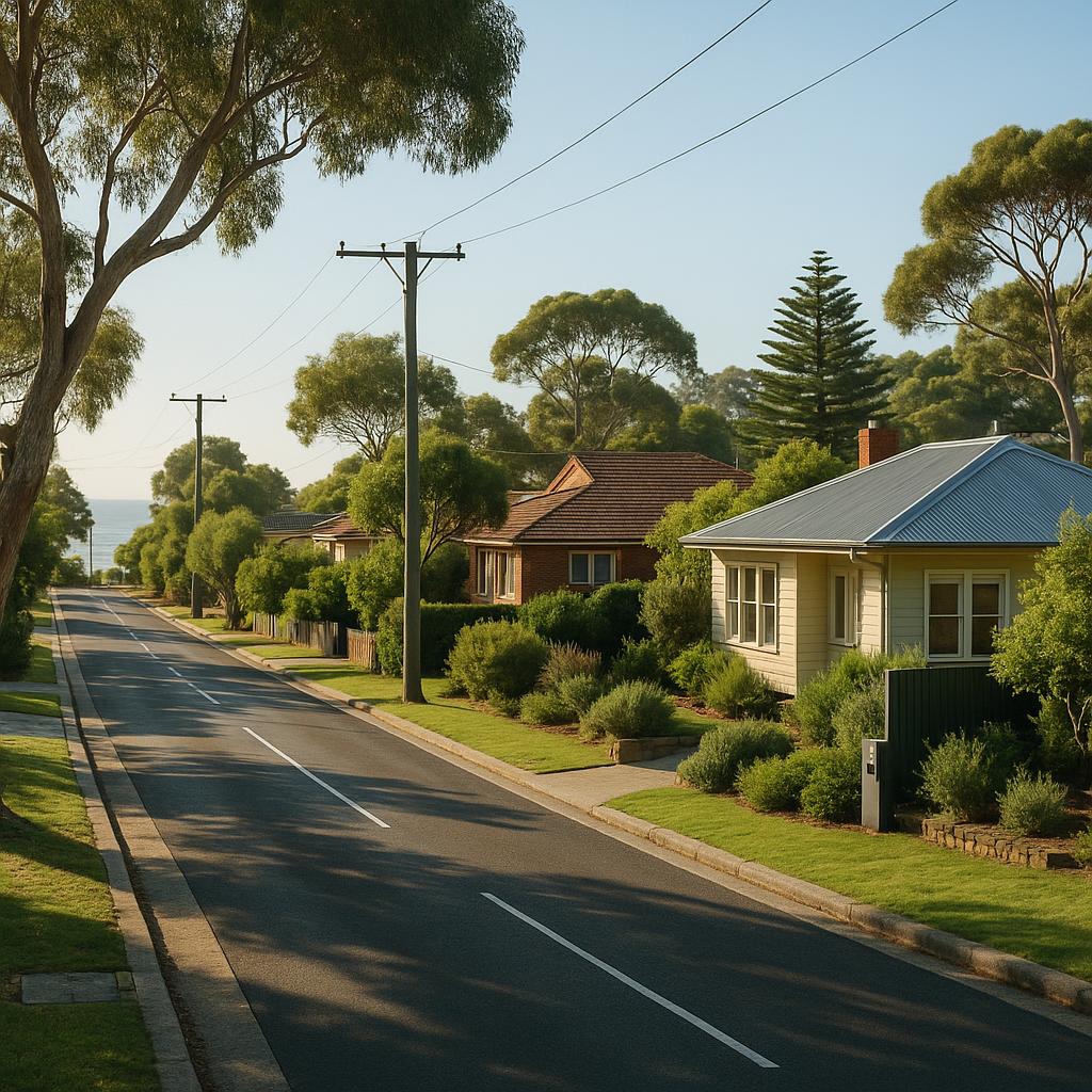 Mornington VIC bayside residential streetscape with coastal homes