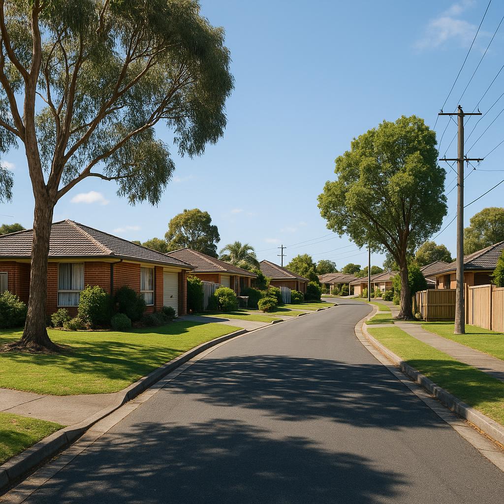 Narre Warren suburban street with established family homes and mature trees