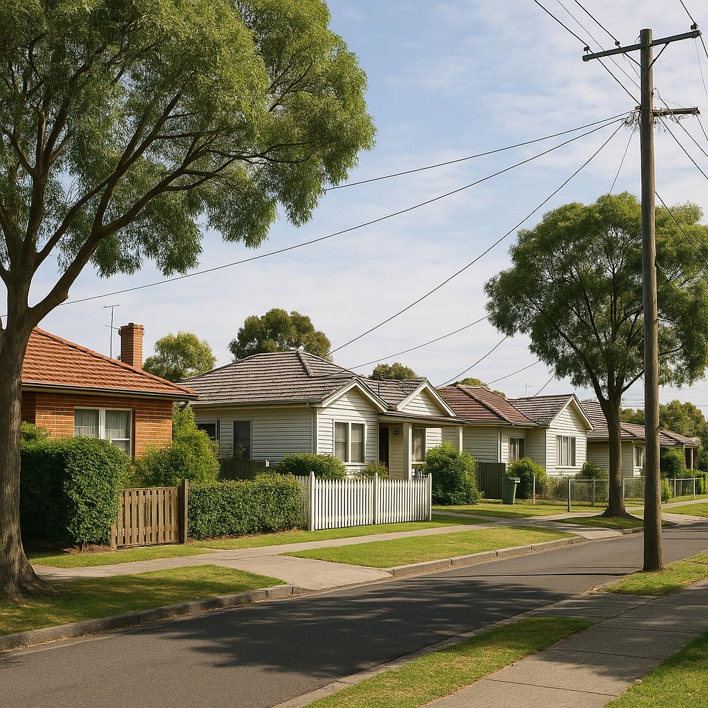 Reservoir VIC suburban streetscape with established homes and leafy setting