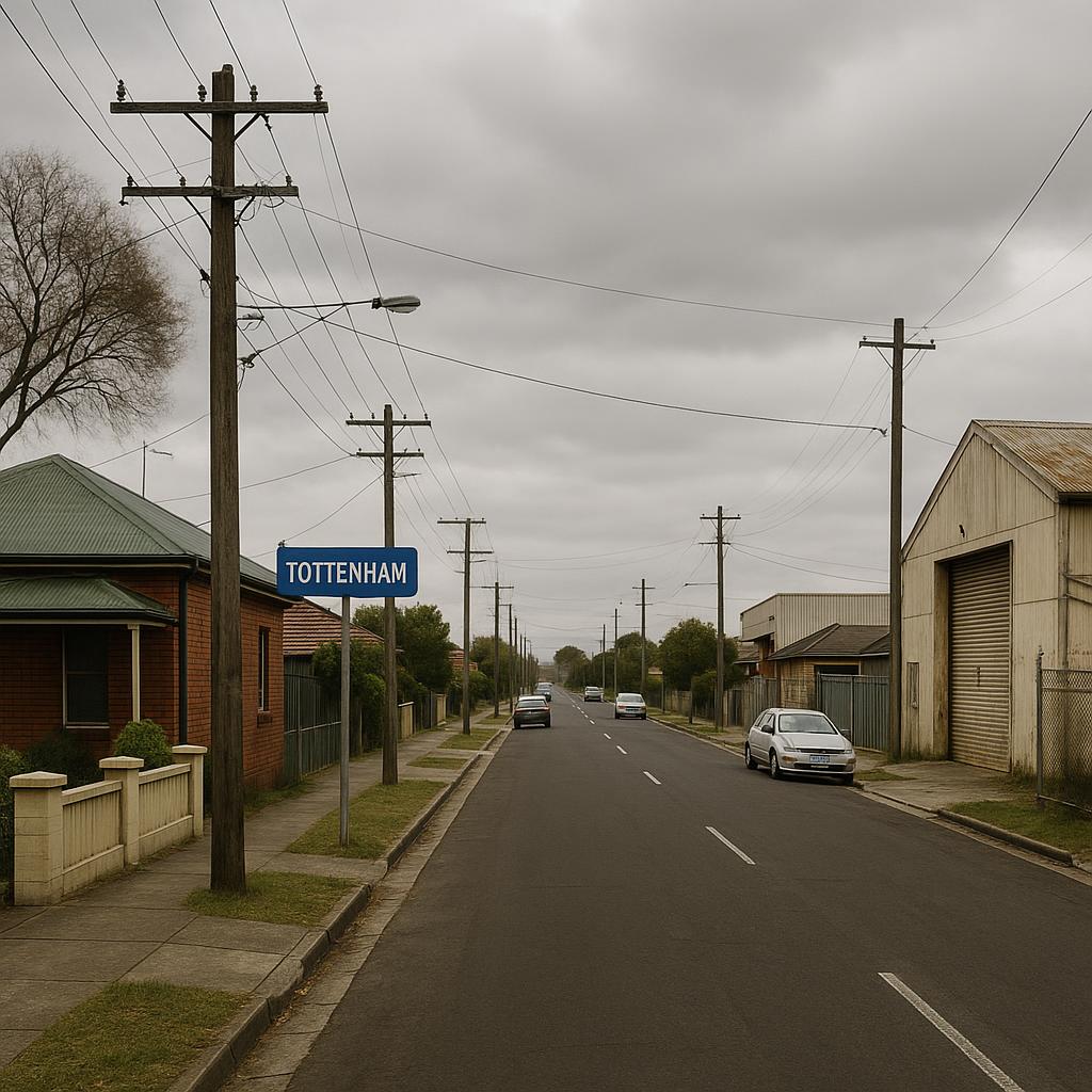 Tottenham VIC streetscape showing mixed residential and industrial inner-west character